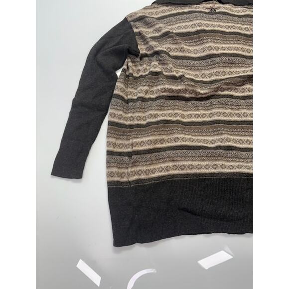 NWT Marella Sport Striped Cardigan Knitted Sweater Open Front Brown Womens Sz L - Picture 14 of 14